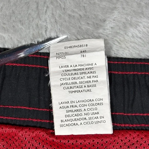 Vintage Nike Swim Shorts Men Small Red Black Silver Tag Board Trunks Embroidered - Picture 9 of 12